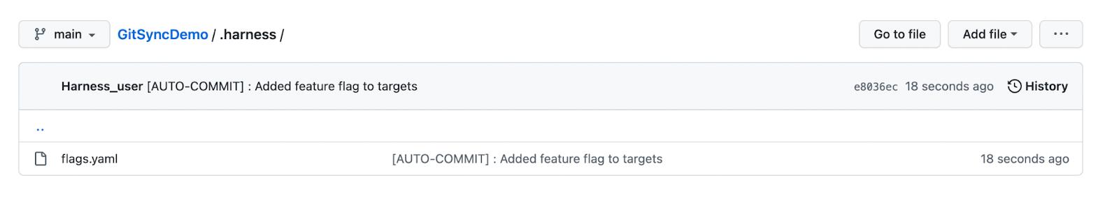 An auto commit message on GitHub.