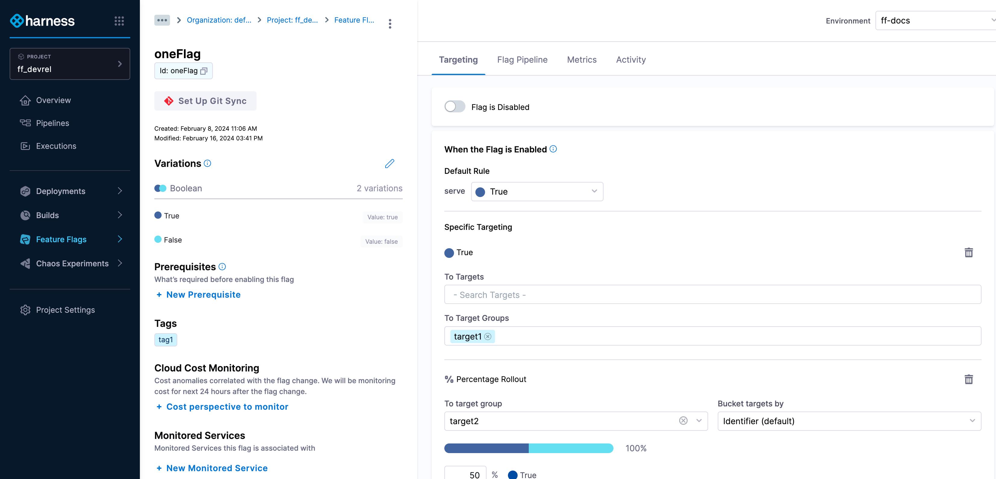 The Cloud Cost Monitoring Feature Within Harness Feature Flags